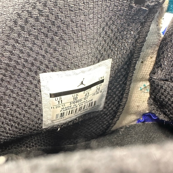 Nike Air Jordan 10 Retro Charlotte Hornets 2016 310805-107 Men’s Size 11 -VG - Picture 7 of 10